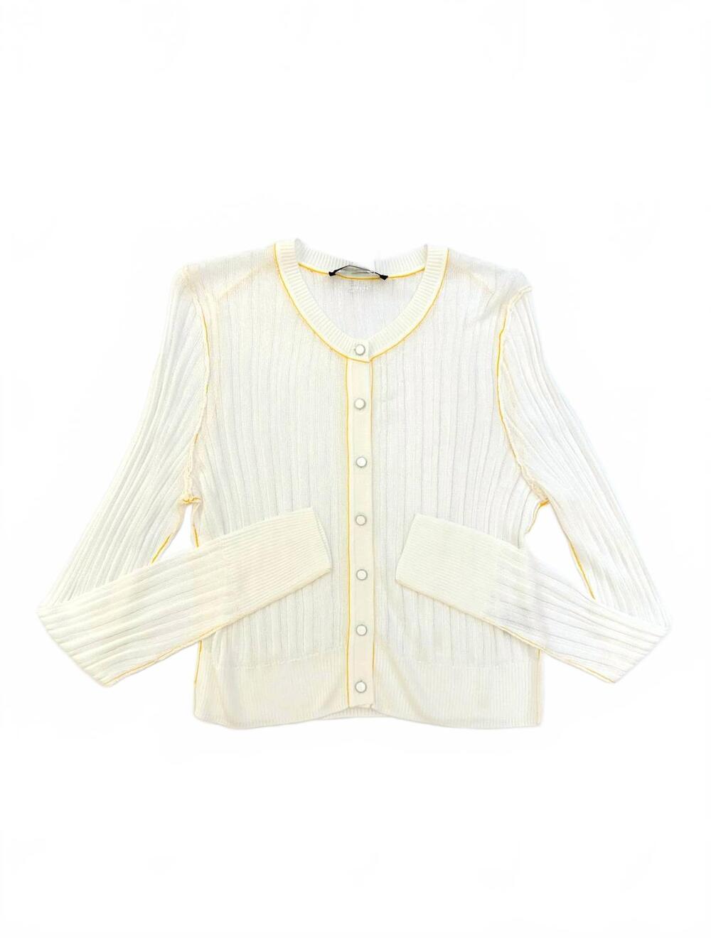 NEW TOCCIN women's crosby cardigan in white multi